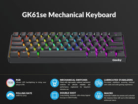 Geeks GK61 SE double-shot keycaps endure heavy typing and gaming use