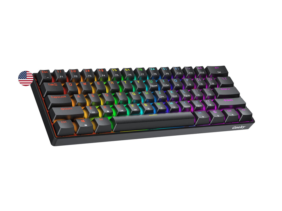 Geeky GK61 SE keyboard with RGB backlit keys for immersive gaming sessions