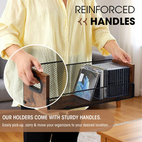 Geelin stackable CD display rack demonstrates space-saving organization for desks and cabinets