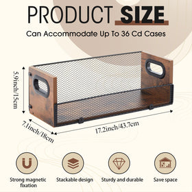 Geelin wooden CD storage box side view highlights sturdy construction and easy access with magnetic flap