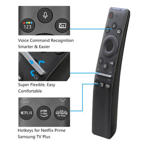 Geesio voice remote for Samsung QN65Q70TAFXZA simplifies voice search in living room