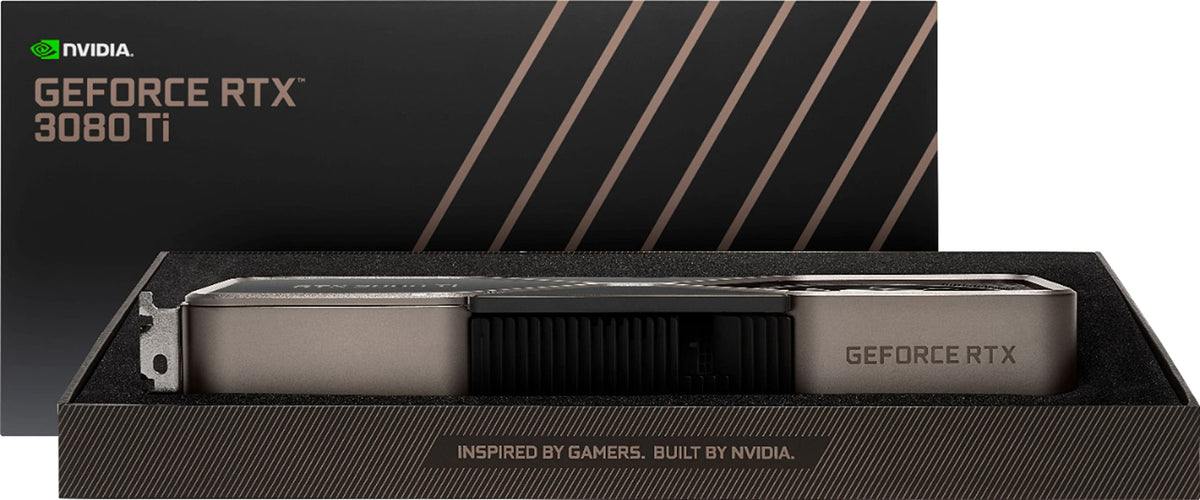 GeForce RTX 3080 Ti 12GB back view showing connectors and cooling layout.