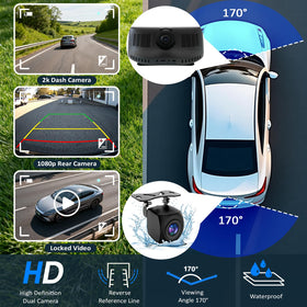 Gegaibe 2K dash camera wide-angle lens captures clear road details