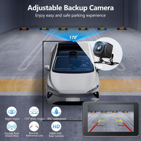 Gegaibe 1080p backup camera closeup showing high-definition reverse visibility