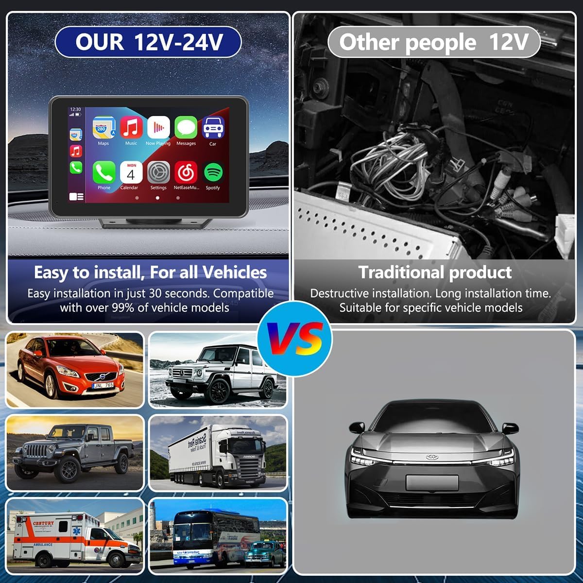 Gegaibe GPS navigation display with live maps for reliable route guidance