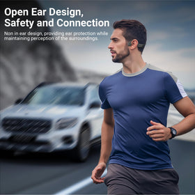 Gelecek open-ear design enabling ambient awareness while enjoying music while jogging