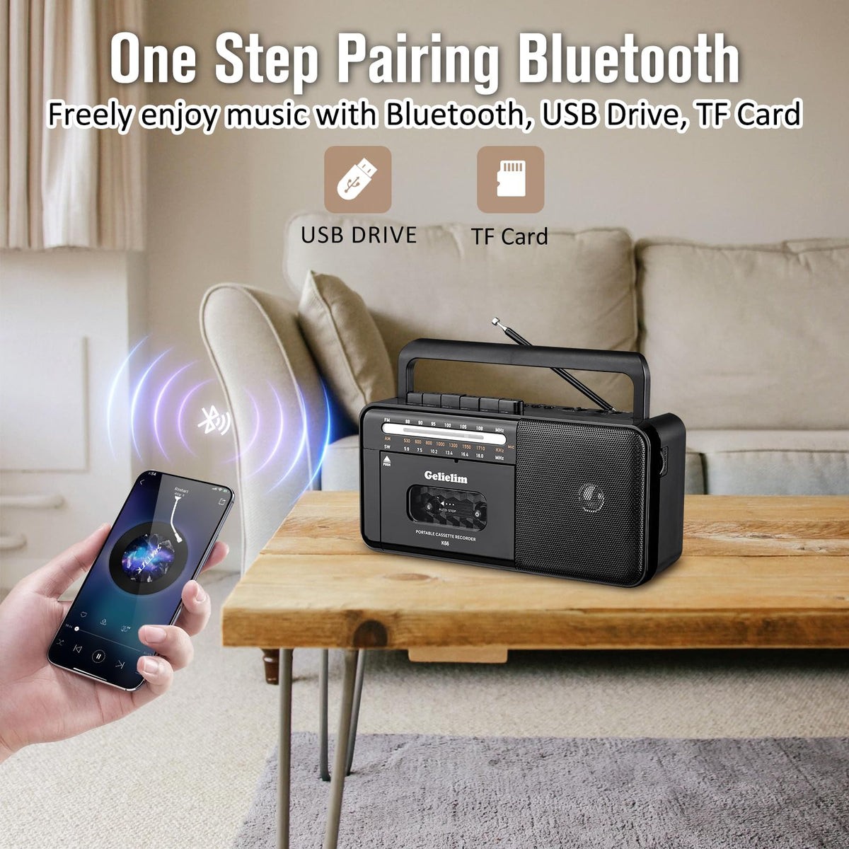 Gelielim antenna with tuning dial for improved AM/FM/SW reception benefit