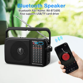 Gelielim portable radio doubles as Bluetooth speaker with USB/TF playback.