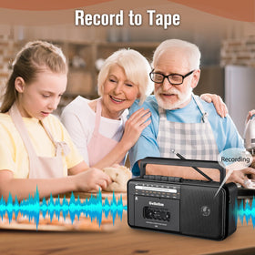 Gelielim cassette deck open with tape inserted for convenient recording