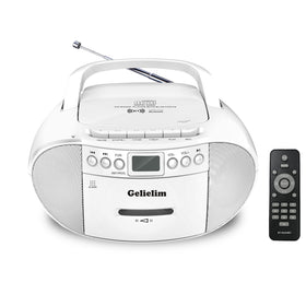 Gelielim CD Cassette Boombox front view with dual speakers.