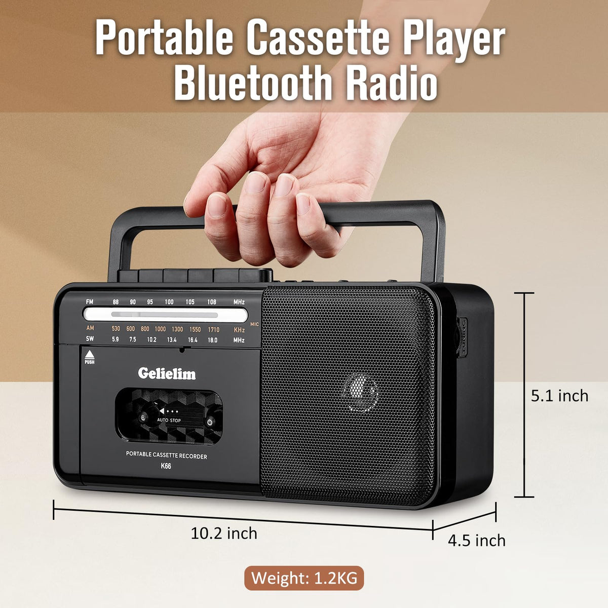 Gelielim boombox streaming via Bluetooth from phone for wireless convenience