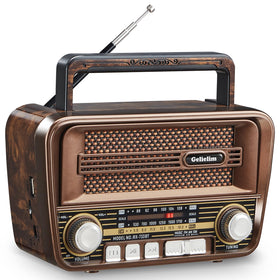 Gelielim portable radio front view, classic style for easy listening