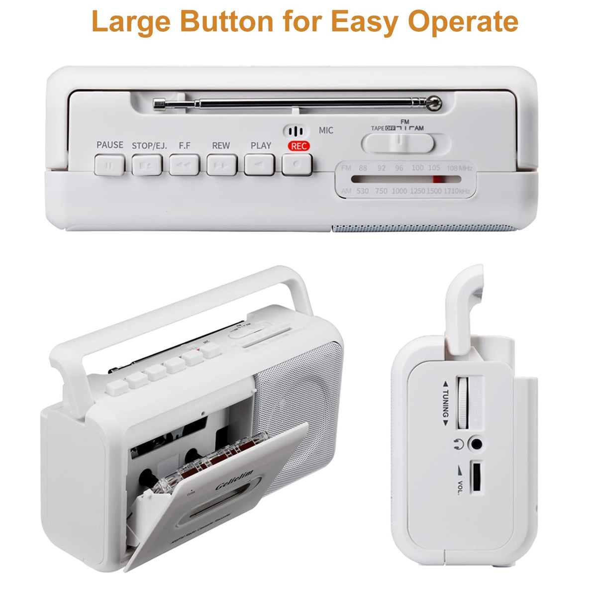Gelielim power cord and battery compartment for AC or battery use