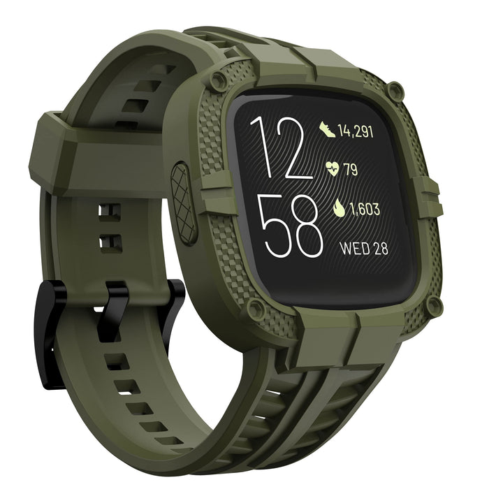 GELISHI Versa 2 case in army green offers secure protection during workouts.