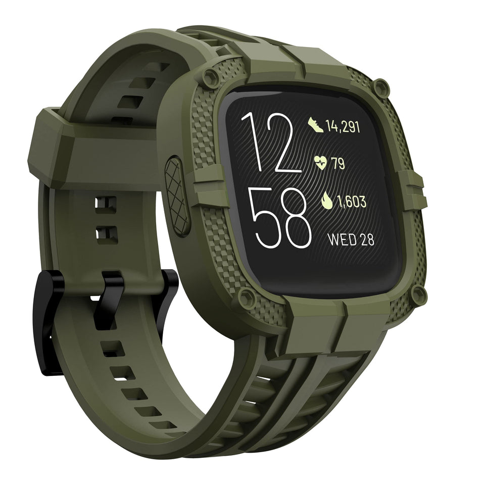 GELISHI Versa 2 case in army green offers secure protection during workouts.