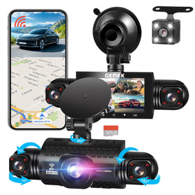 Gemek 360-degree dash cam coverage across all sides for comprehensive road recording.