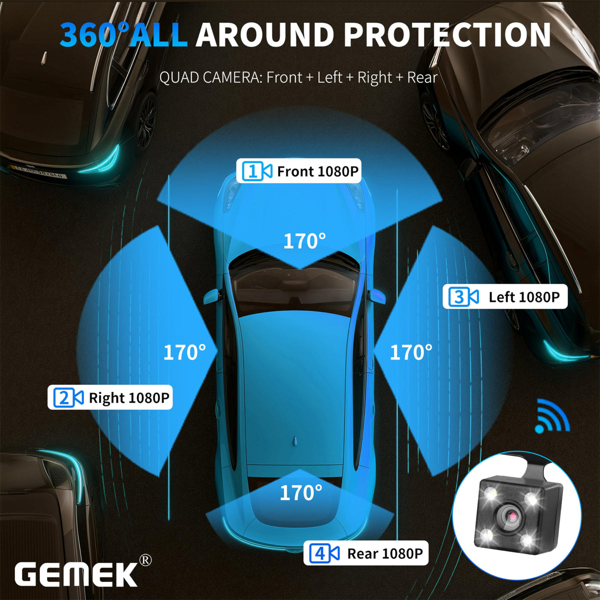 Gemek night vision infrared for clear cabin recordings at night.