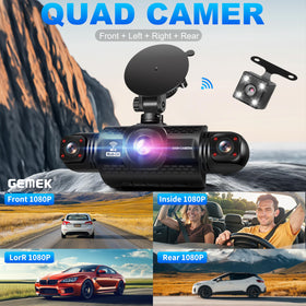 Gemek rear camera provides rear view for safer lane changes.