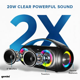 Gemini wired microphone and rear ports demonstrating versatile connections