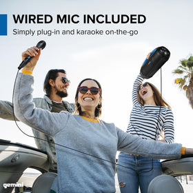 Gemini held in one hand to show compact size and travel convenience
