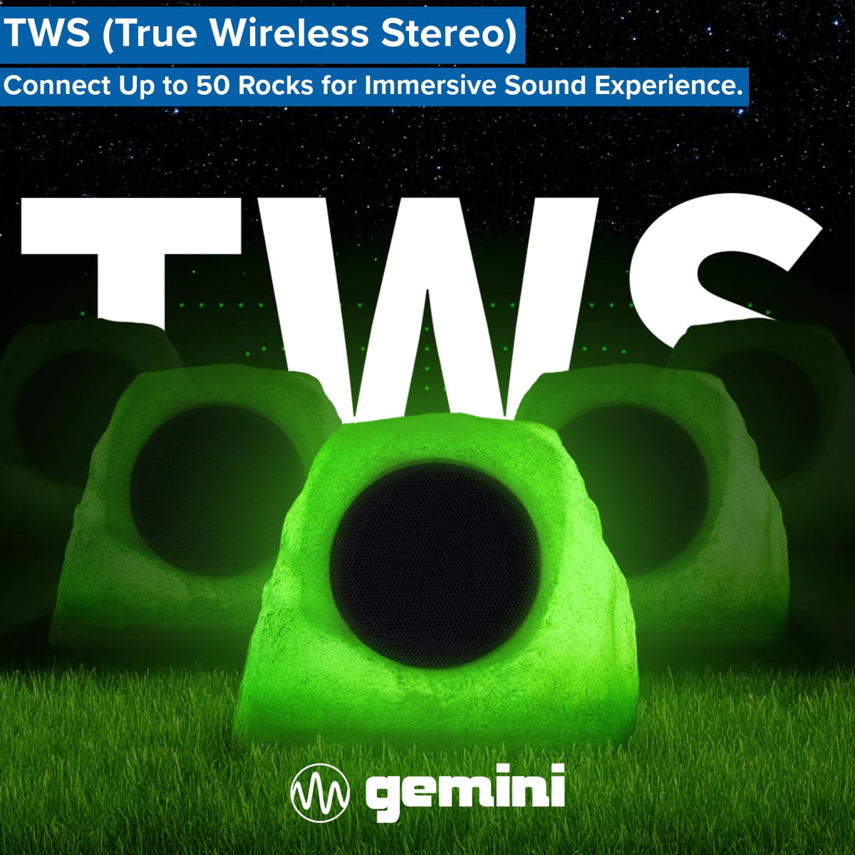 Gemini multi-link outdoor audio enables synchronized sound across your yard