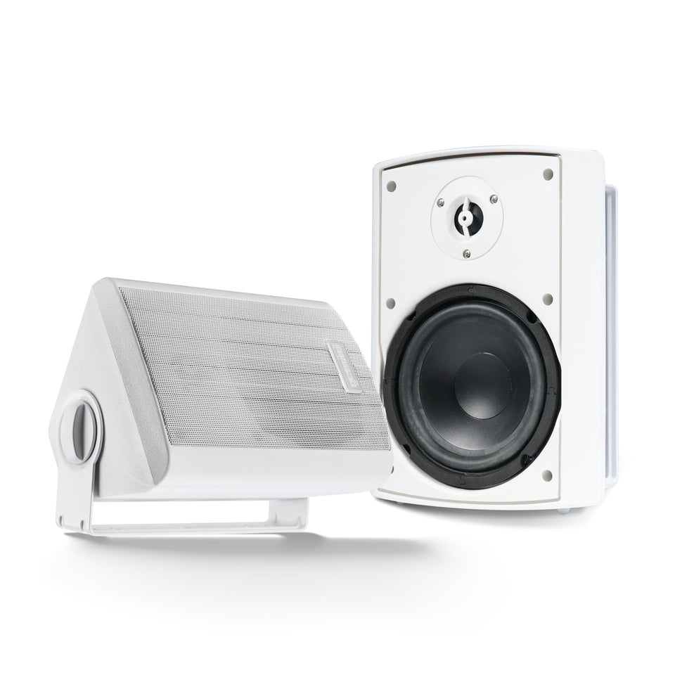Gemini Sound 5-25-inch outdoor speakers wall mount pair for patios and decks with clear, full-range sound