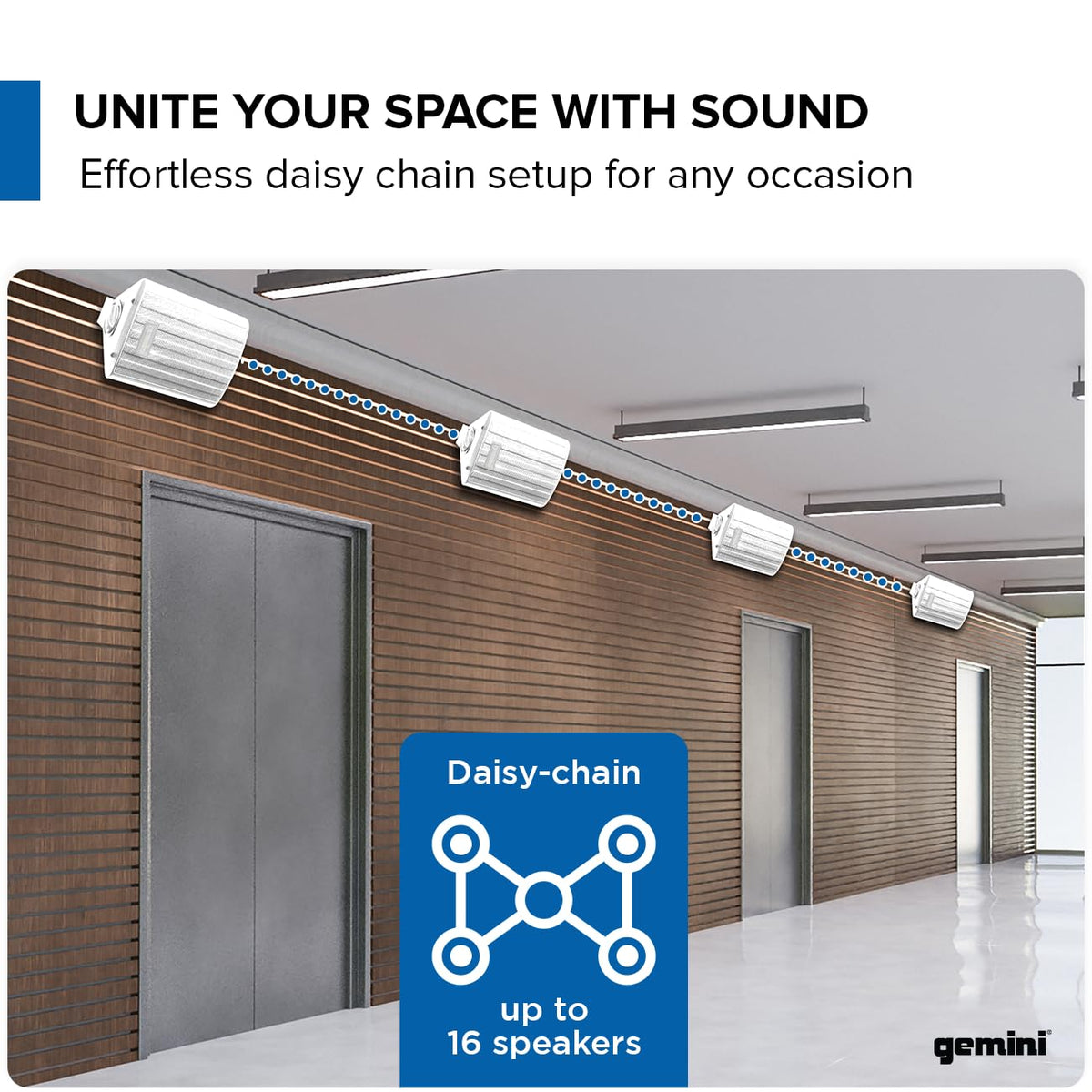 Remote control included with Gemini Sound outdoor speakers