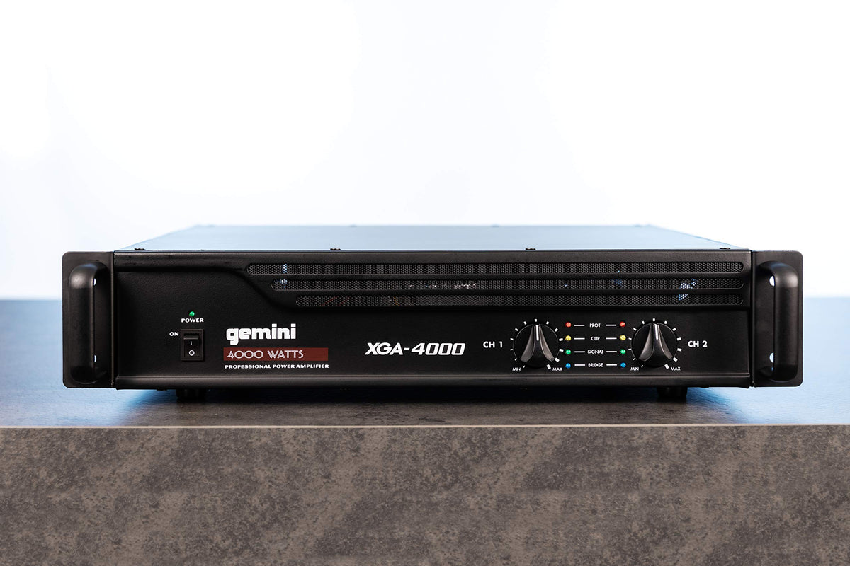 Gemini XGA-4000 rear connection panel showing XLR and RCA inputs for flexible setups.