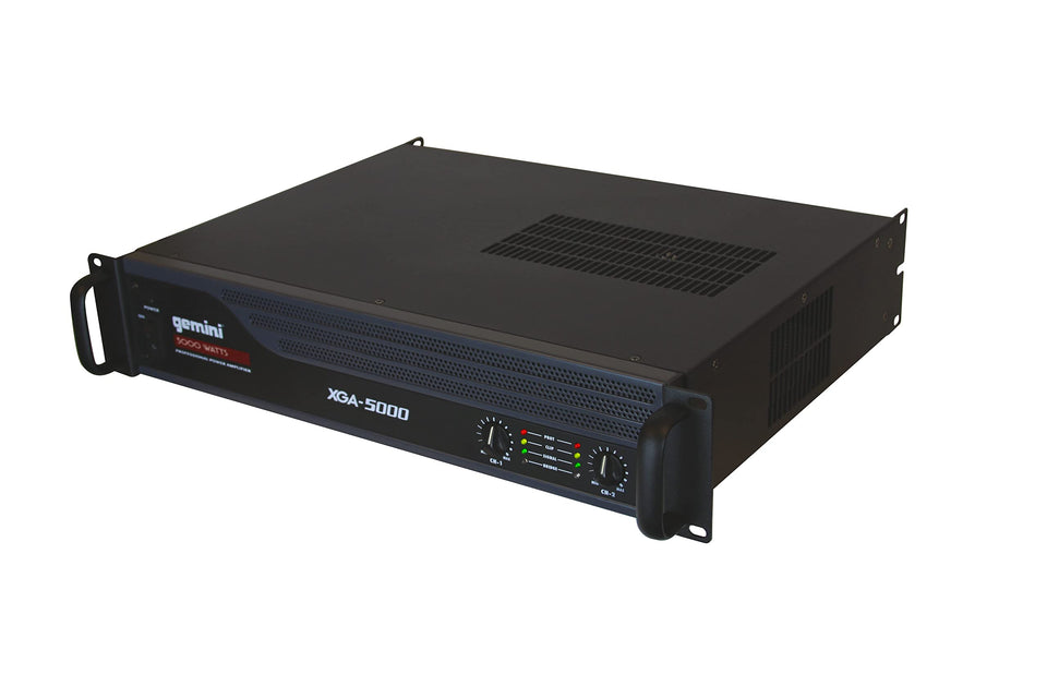 Gemini XGA-5000 front panel indicators show signal status and protection.