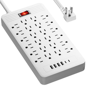 Generic 24-outlets surge protector power strip with versatile connectivity for busy desks.