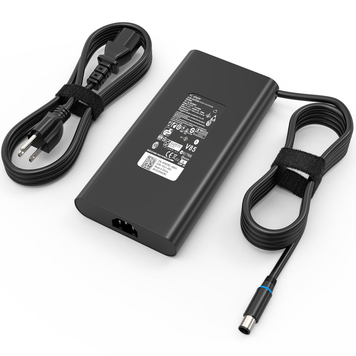 Generic 240W charger front view showing compact slim design and brand label — reliable power