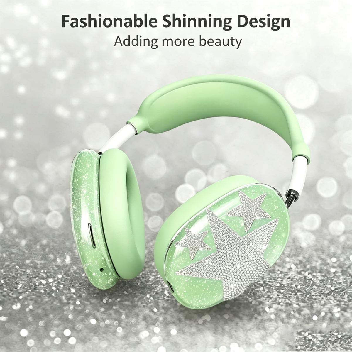 Generic 4-in-1 AirPods Max top cover sleeve with bling star detail.