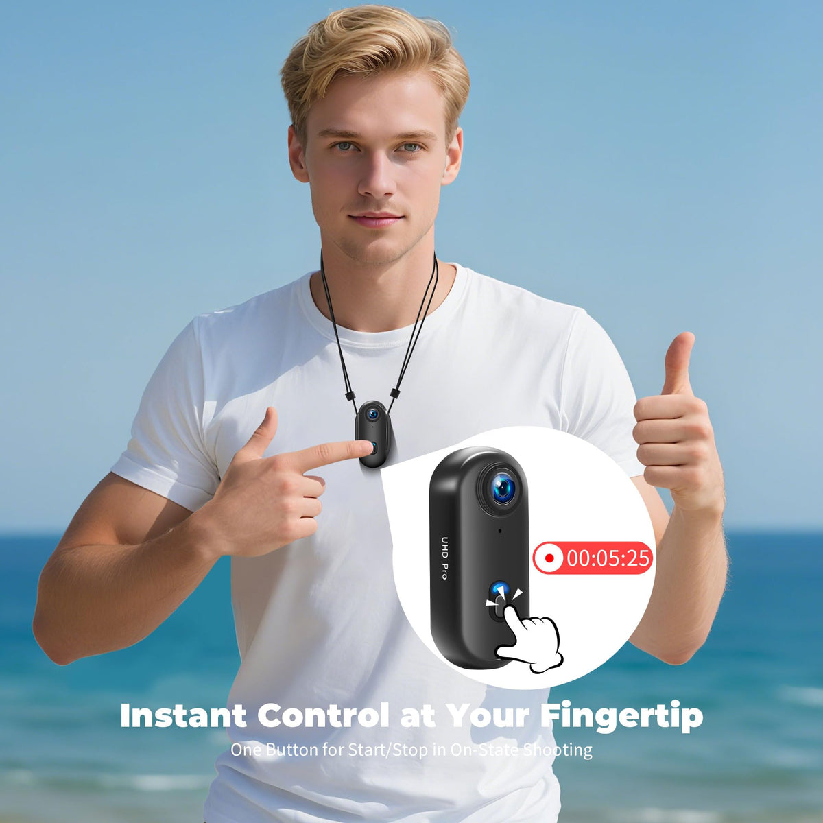 Generic 4K body camera offers 4K, 2K, and 1080p shooting modes.