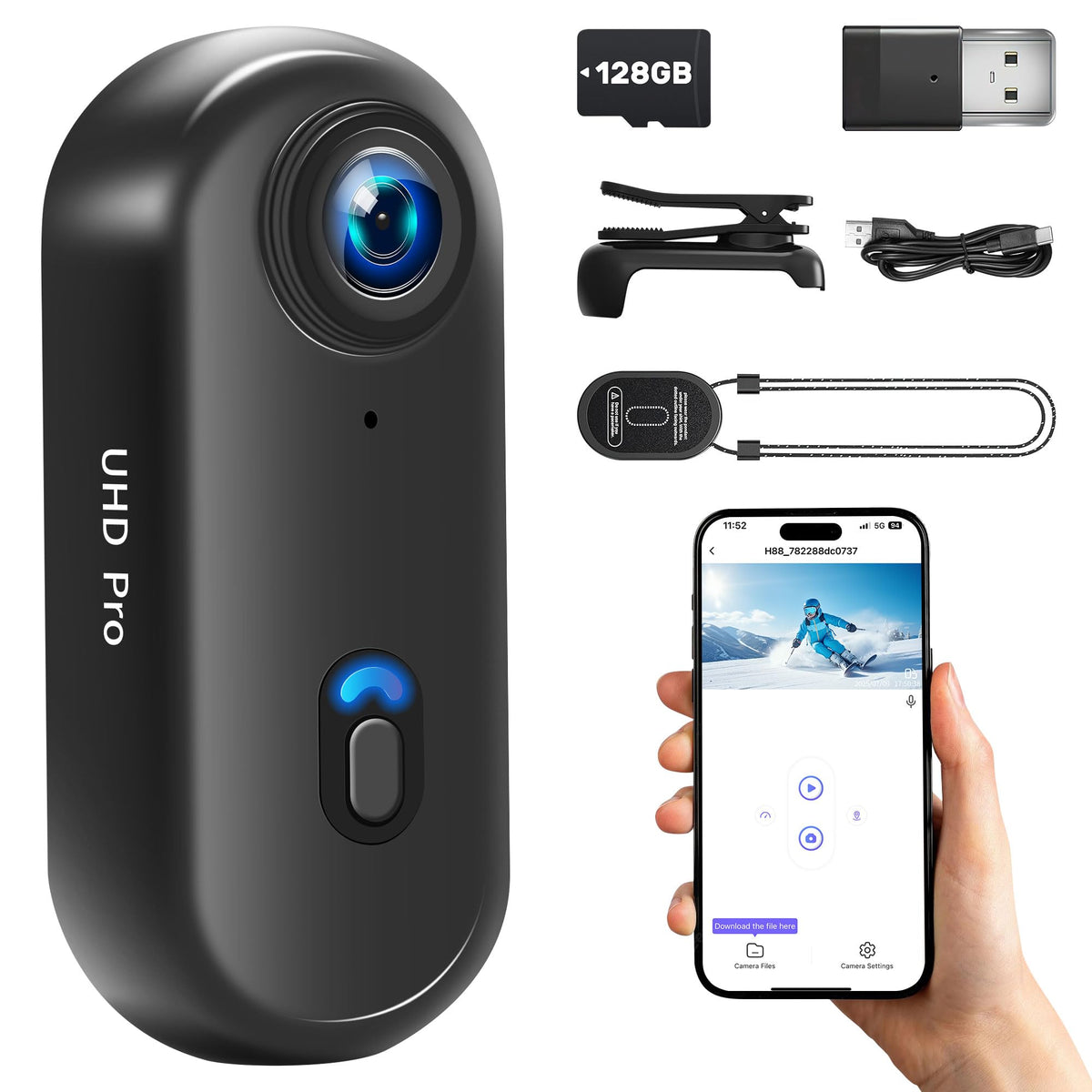 Generic 4K body camera pocket-friendly design for on-the-go recording.