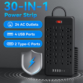 Generic 5-foot extension cord powering flexible placement of the strip