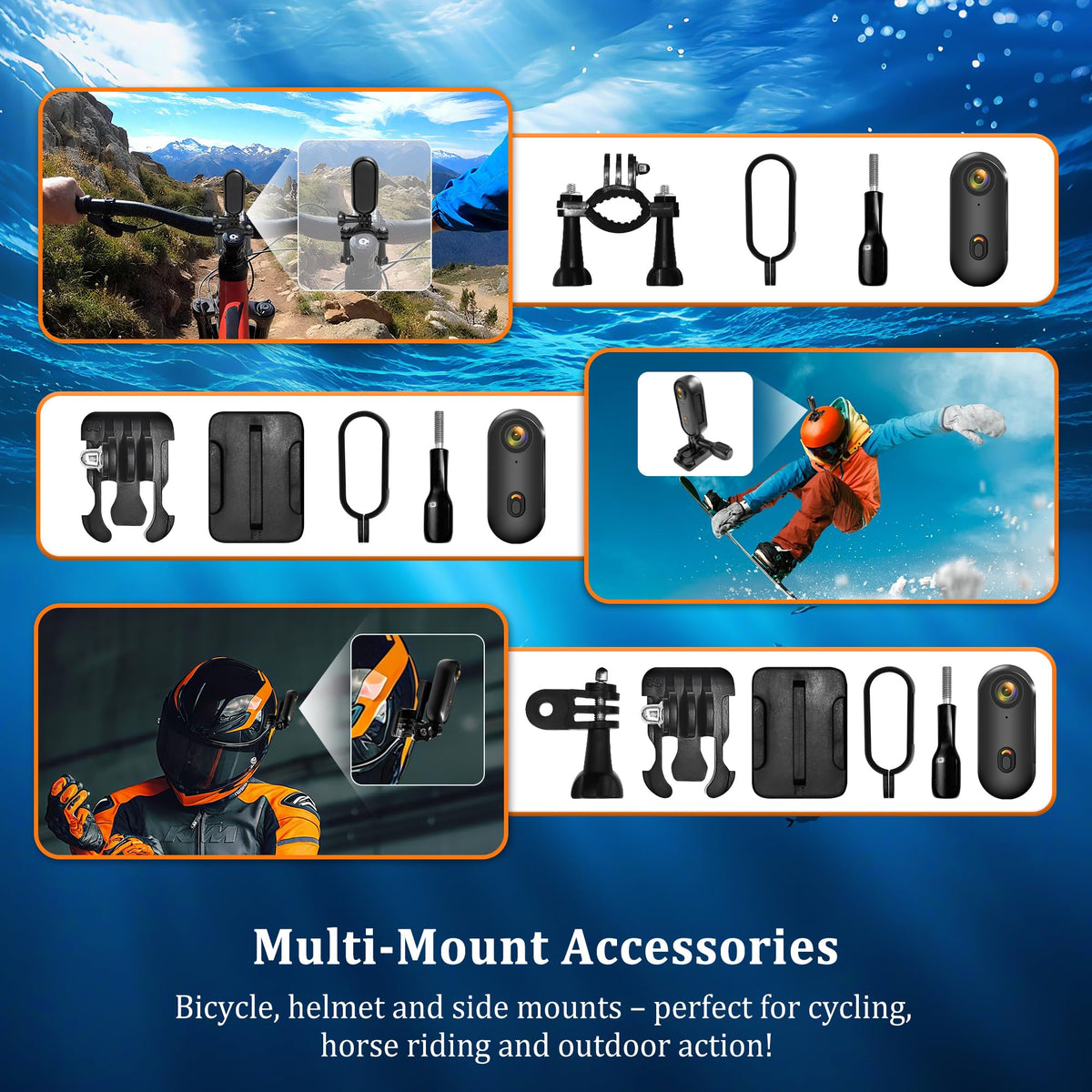 Generic Action Camera 4K built-in magnetic mount for quick attachment.