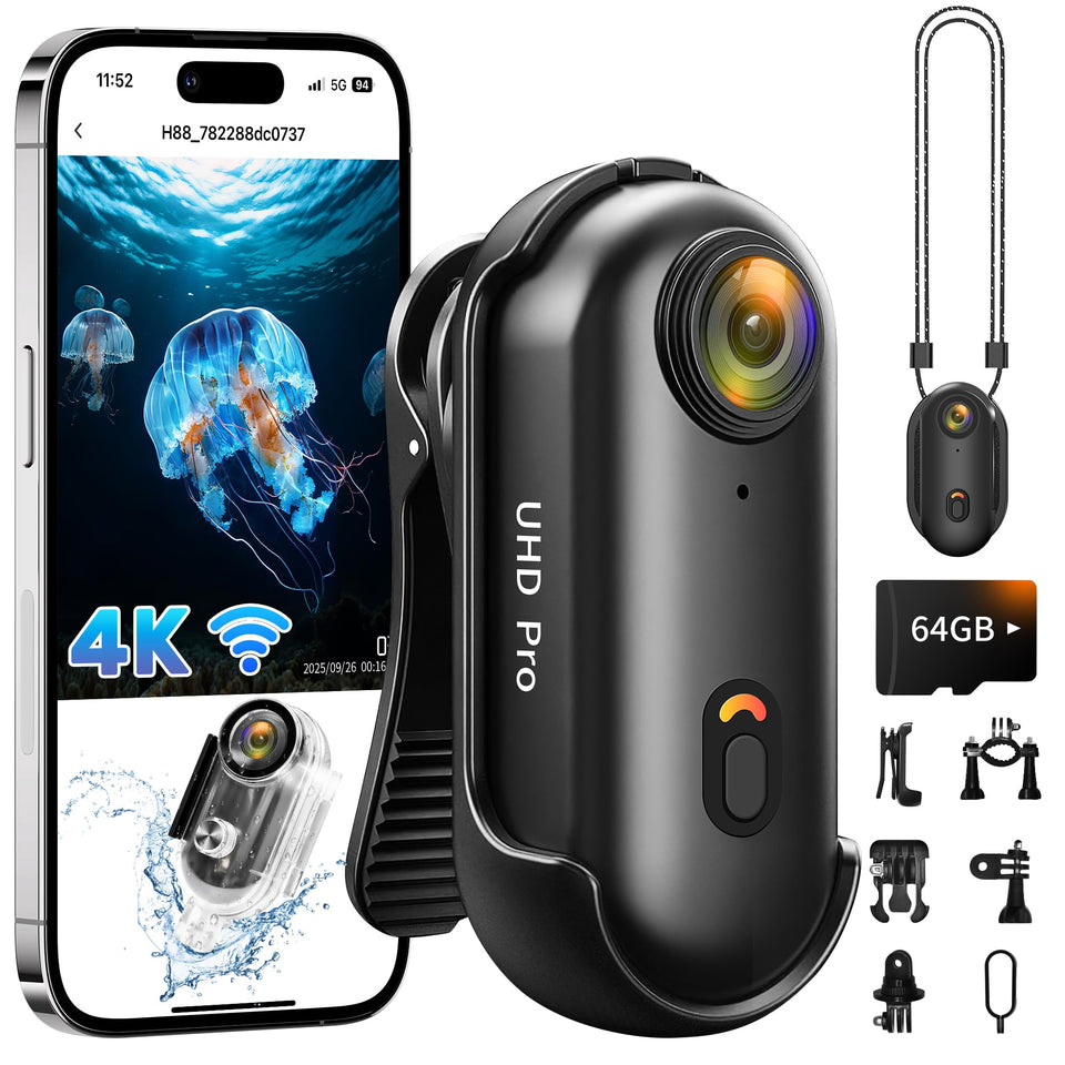 Generic Action Camera 4K thumb-sized design for portable filming.