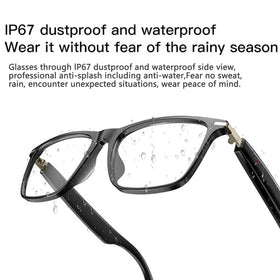 Generic AI Smart Glasses IP67 Waterproof design for sweat and rain resilience.