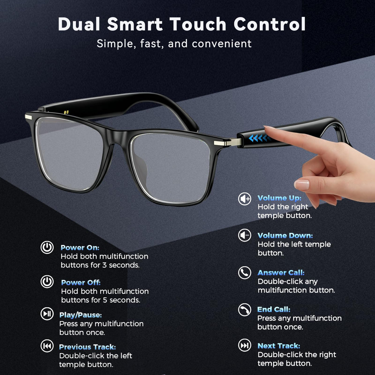Generic AI Smart Glasses magnetic charging scene showing fast charging for long days