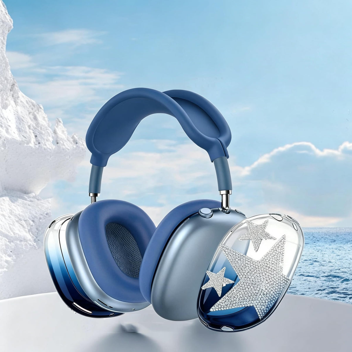 Generic AirPods Max ear cups cover with bling stars for added protection.
