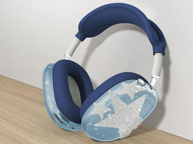 Generic AirPods Max earpad covers with bling star protect padding in deep blue