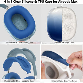 Generic AirPods Max gradient dark blue stars design supports quick tool-free installation.