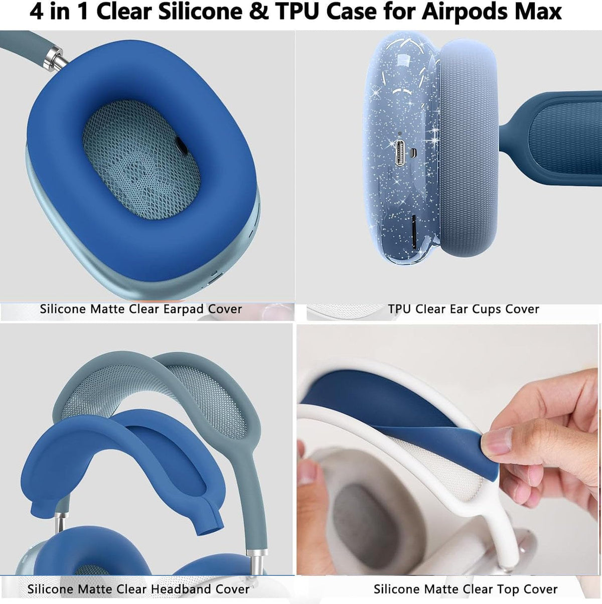 Generic AirPods Max fingerprint-resistant silicone guards surface with soft touch