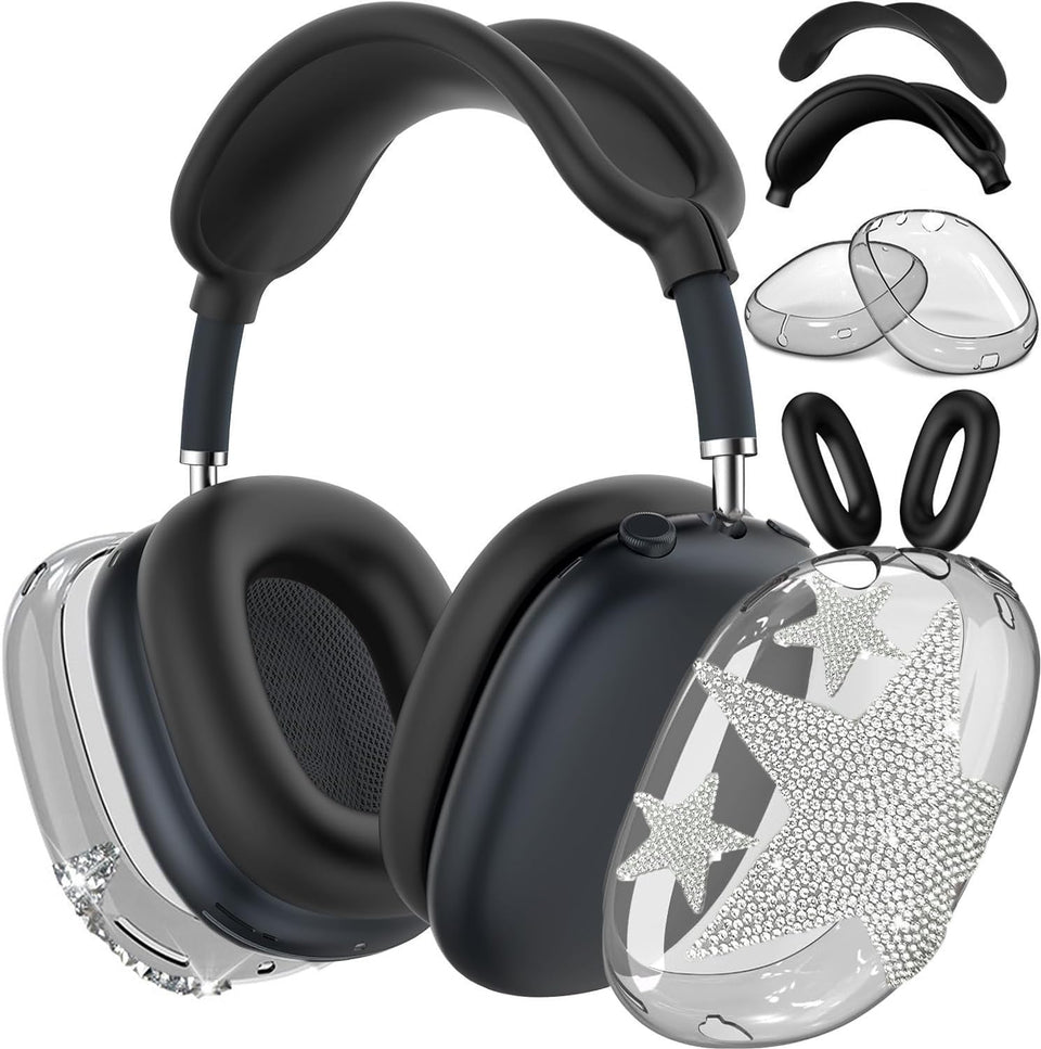 Generic brand AirPods Max front packaging showing black stars and thin protective kit benefit