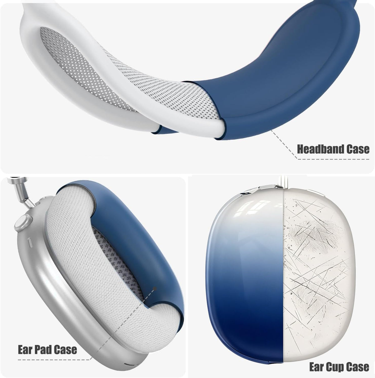 Generic AirPods Max top cover sleeve with bling stars for lightweight protection.