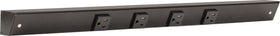 Generic APT angled power strip under-cabinet mount for easy outlet access.