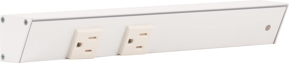 Generic APT angled power strip with 12in-right focus keeps two outlets accessible under cabinets.