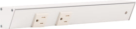 Generic APT angled power strip with 12in-right focus keeps two outlets accessible under cabinets.
