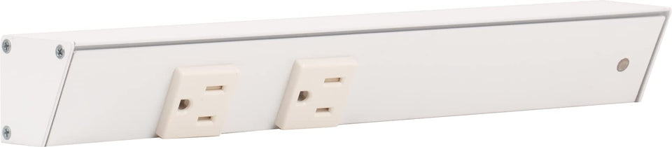 Generic APT angled power strip with 12in-right focus keeps two outlets accessible under cabinets.