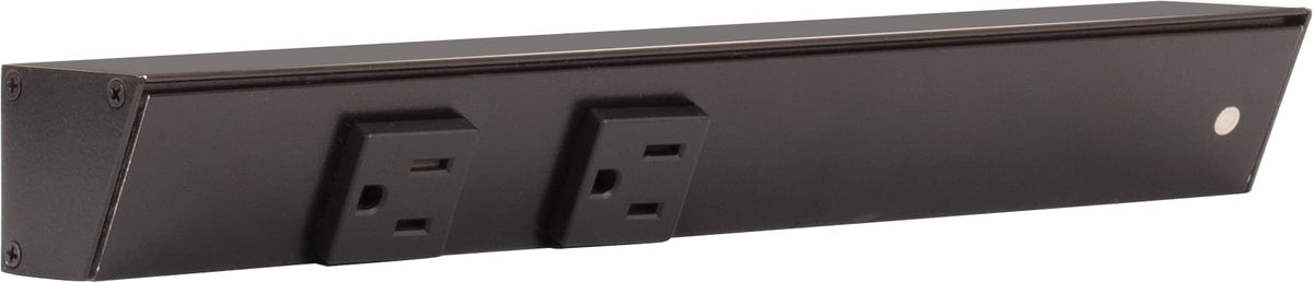 Generic APT angled power strip installed with 12in right orientation for easy access